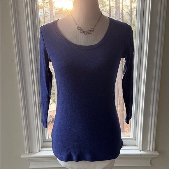 Eddie Bauer Tops - Eddie Bauer Outdoor 3/4 Sleeve 100% Cotton Scoop neck Tee, Small, Like New